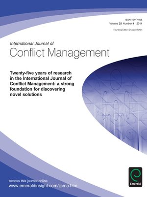 cover image of International Journal of Conflict Management, Volume 25, Issue 4